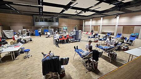 Blick in das Forum Polch während einer Blutspende