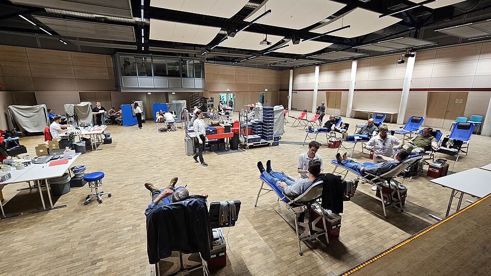 Blick in das Forum Polch während einer Blutspende